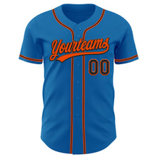 Load image into Gallery viewer, Custom Blue Black-Orange Authentic Baseball Jersey

