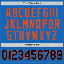 Load image into Gallery viewer, Custom Blue Black-Orange Authentic Throwback Basketball Jersey
