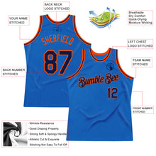 Load image into Gallery viewer, Custom Blue Navy-Orange Authentic Throwback Basketball Jersey

