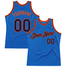 Load image into Gallery viewer, Custom Blue Navy-Orange Authentic Throwback Basketball Jersey
