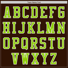 Load image into Gallery viewer, Custom Brown Neon Green-White Authentic Baseball Jersey

