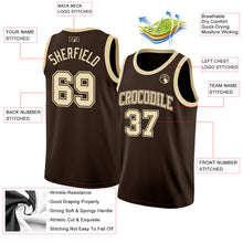 Load image into Gallery viewer, Custom Brown Cream Authentic Basketball Jersey
