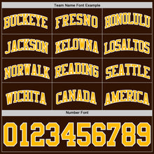 Load image into Gallery viewer, Custom Brown Gold-White Authentic Basketball Jersey
