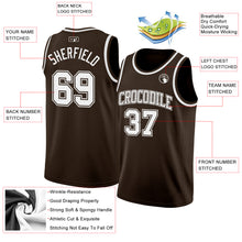 Load image into Gallery viewer, Custom Brown White Authentic Basketball Jersey
