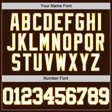 Load image into Gallery viewer, Custom Brown White-Gold Authentic Basketball Jersey
