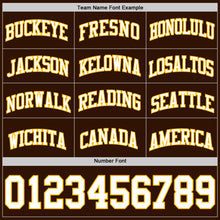 Load image into Gallery viewer, Custom Brown White-Gold Authentic Basketball Jersey

