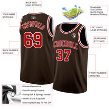 Load image into Gallery viewer, Custom Brown Red-White Authentic Basketball Jersey
