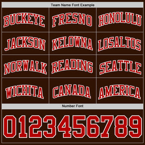 Custom Brown Red-White Authentic Basketball Jersey