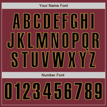Load image into Gallery viewer, Custom Burgundy Black-Old Gold Authentic Baseball Jersey
