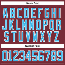 Load image into Gallery viewer, Custom Burgundy Sky Blue-White Hockey Lace Neck Jersey
