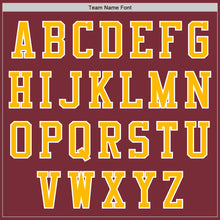 Load image into Gallery viewer, Custom Burgundy Gold-White Authentic Baseball Jersey
