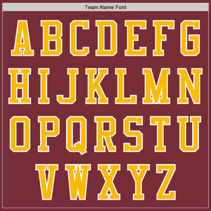 Custom Burgundy Gold-White Authentic Baseball Jersey