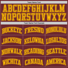 Load image into Gallery viewer, Custom Burgundy Gold Authentic Basketball Jersey

