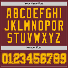 Load image into Gallery viewer, Custom Burgundy Gold Authentic Basketball Jersey
