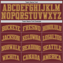 Load image into Gallery viewer, Custom Burgundy Old Gold Authentic Basketball Jersey
