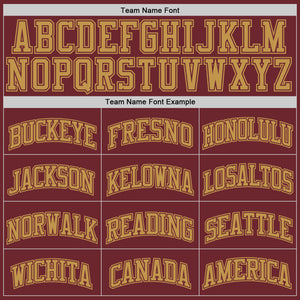 Custom Burgundy Old Gold Authentic Basketball Jersey