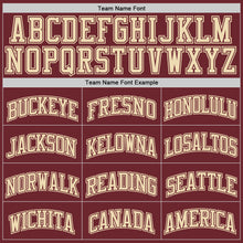 Load image into Gallery viewer, Custom Burgundy Cream Authentic Basketball Jersey

