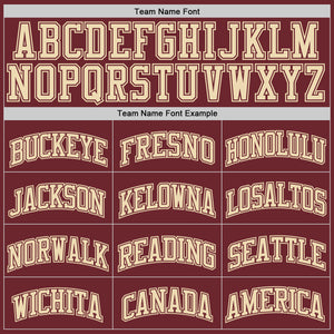 Custom Burgundy Cream Authentic Basketball Jersey