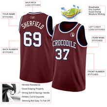 Load image into Gallery viewer, Custom Burgundy White-Navy Authentic Basketball Jersey
