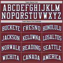 Load image into Gallery viewer, Custom Burgundy White-Navy Authentic Basketball Jersey
