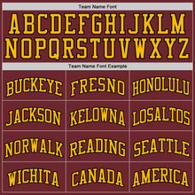 Load image into Gallery viewer, Custom Burgundy Black-Gold Authentic Basketball Jersey
