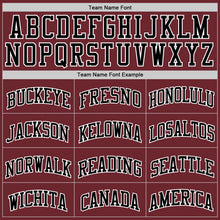Load image into Gallery viewer, Custom Burgundy Black-White Authentic Basketball Jersey
