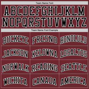 Custom Burgundy Black-White Authentic Basketball Jersey