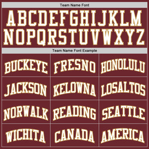 Custom Burgundy White-Old Gold Authentic Basketball Jersey