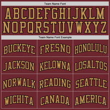 Load image into Gallery viewer, Custom Burgundy Black-Old Gold Authentic Basketball Jersey
