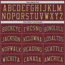 Load image into Gallery viewer, Custom Burgundy Navy-Old Gold Authentic Basketball Jersey
