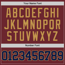 Load image into Gallery viewer, Custom Burgundy Navy-Old Gold Authentic Basketball Jersey
