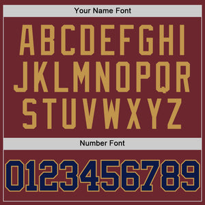 Custom Burgundy Navy-Old Gold Authentic Basketball Jersey