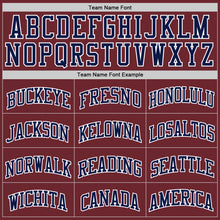 Load image into Gallery viewer, Custom Burgundy Navy-White Authentic Basketball Jersey
