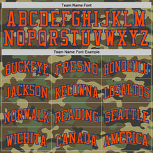 Load image into Gallery viewer, Custom Camo Orange-Royal Authentic Salute To Service Basketball Jersey
