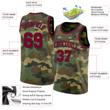 Load image into Gallery viewer, Custom Camo Maroon-Black Authentic Salute To Service Basketball Jersey

