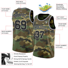 Load image into Gallery viewer, Custom Camo Black-Gray Authentic Salute To Service Basketball Jersey
