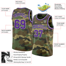 Load image into Gallery viewer, Custom Camo Purple-Gray Authentic Salute To Service Basketball Jersey
