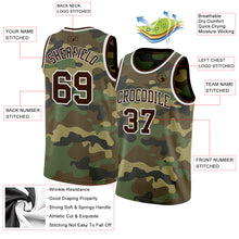 Load image into Gallery viewer, Custom Camo Brown-White Authentic Salute To Service Basketball Jersey
