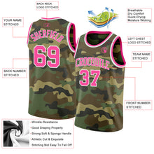 Load image into Gallery viewer, Custom Camo Pink-White Authentic Salute To Service Basketball Jersey
