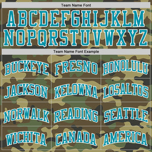 Custom Camo Teal-White Authentic Salute To Service Basketball Jersey
