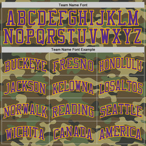 Custom Camo Purple-Gold Authentic Salute To Service Basketball Jersey