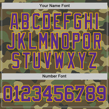Load image into Gallery viewer, Custom Camo Purple-Gold Authentic Salute To Service Basketball Jersey
