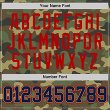 Load image into Gallery viewer, Custom Camo Navy Old Gold-Red Authentic Salute To Service Basketball Jersey
