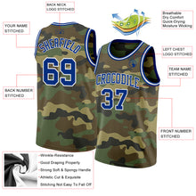 Load image into Gallery viewer, Custom Camo Royal-White Authentic Salute To Service Basketball Jersey
