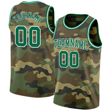 Load image into Gallery viewer, Custom Camo Kelly Green-White Authentic Salute To Service Basketball Jersey
