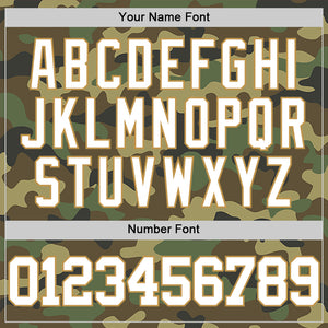 Custom Camo White-Old Gold Authentic Salute To Service Basketball Jersey