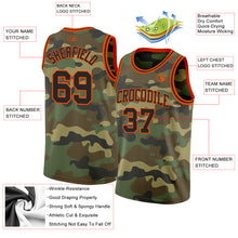 Load image into Gallery viewer, Custom Camo Black-Orange Authentic Salute To Service Basketball Jersey
