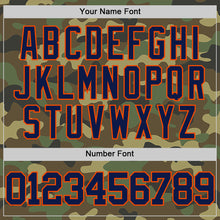 Load image into Gallery viewer, Custom Camo Navy-Orange Authentic Salute To Service Basketball Jersey

