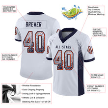 Load image into Gallery viewer, Custom White Navy-Orange Drift Fashion Football Jersey
