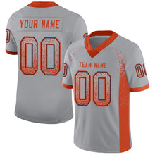 Load image into Gallery viewer, Custom Light Gray Orange-Navy Drift Fashion Football Jersey
